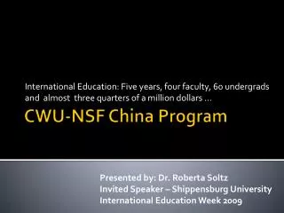 CWU-NSF China Program