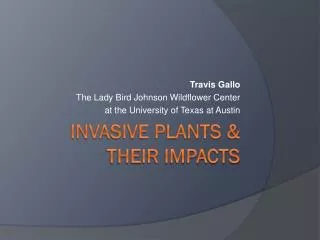 Invasive plants &amp; their impacts