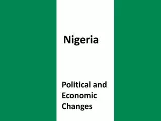 Political and Economic Changes