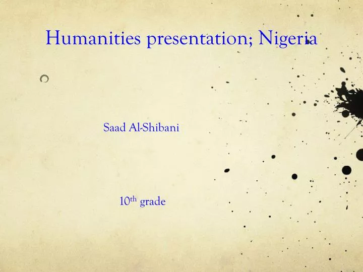 humanities presentation nigeria
