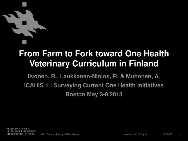 from farm to fork toward one health veterinary curriculum in finland