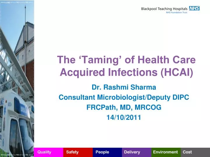 the taming of health care acquired infections hcai