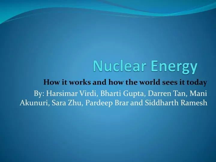 nuclear energy