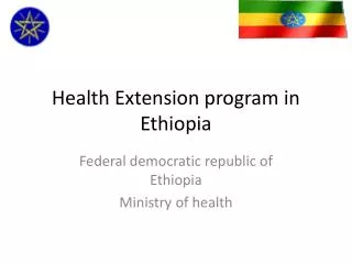 Health Extension program in Ethiopia