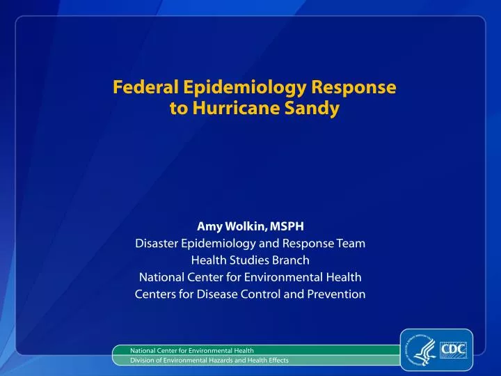 federal epidemiology response to hurricane sandy