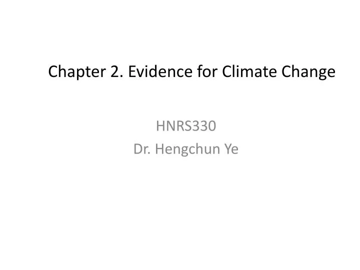 chapter 2 evidence for climate change