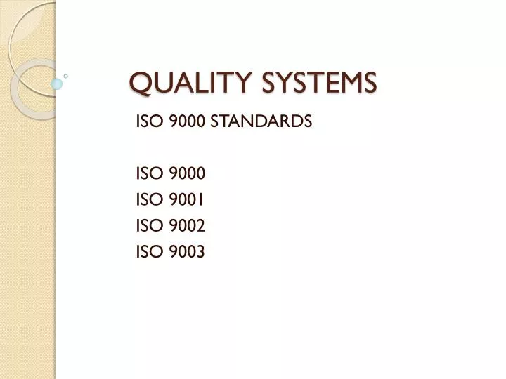 quality systems