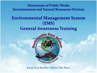Directorate of Public Works Environmental and Natural Resources Division Environmental Management System (EMS) General A