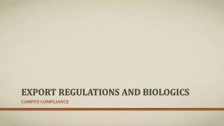 export regulations and biologics