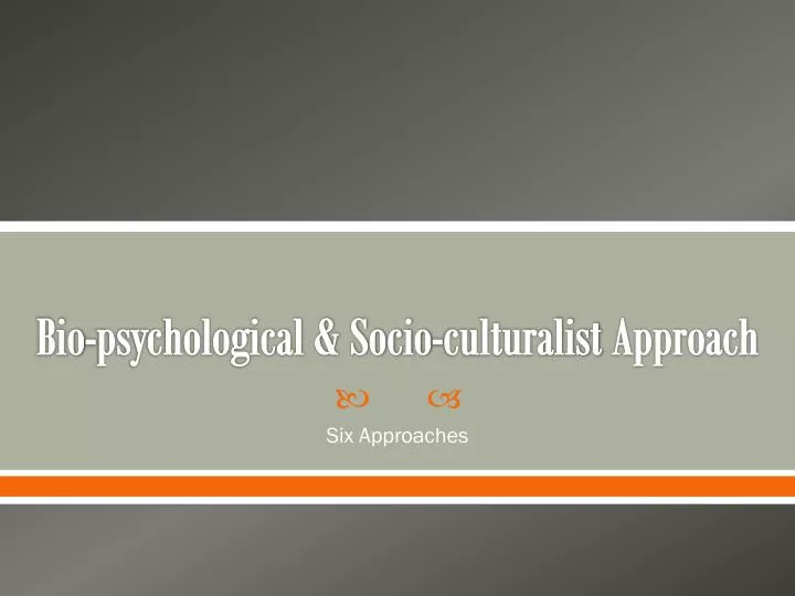 bio psychological socio culturalist approach