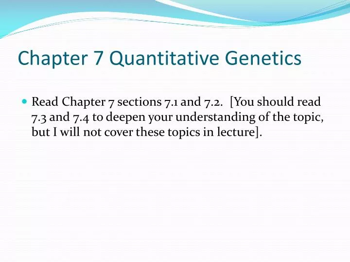 chapter 7 quantitative genetics