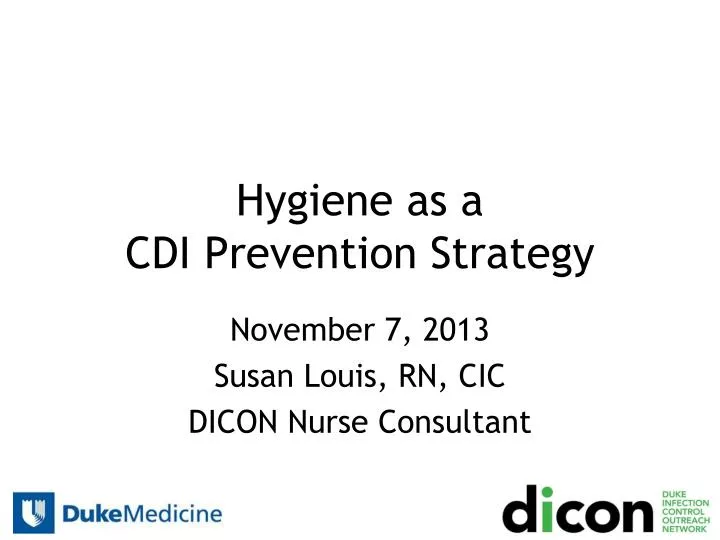 hygiene as a cdi prevention strategy