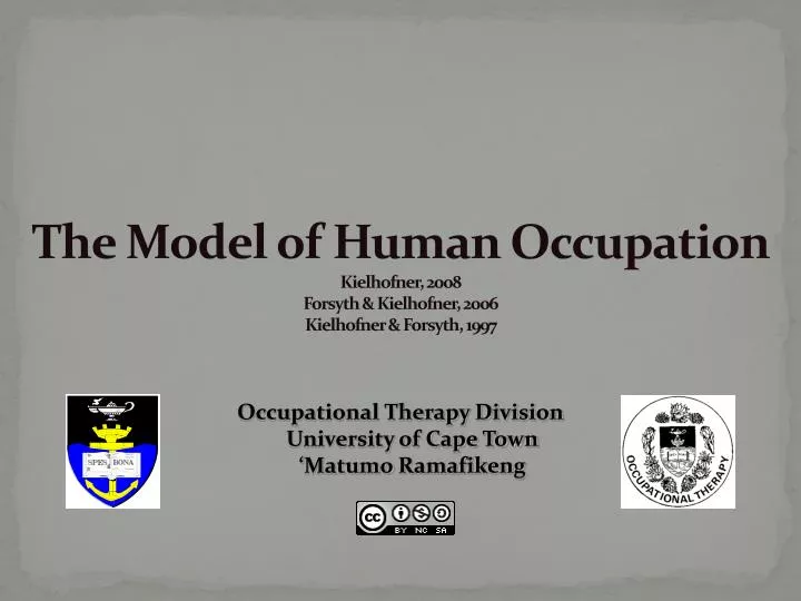 the model of human occupation kielhofner 2008 forsyth kielhofner 2006 kielhofner forsyth 1997