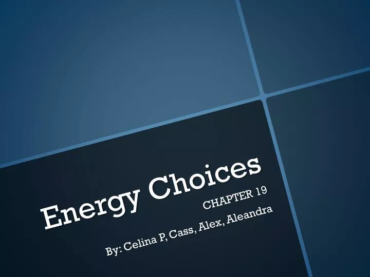 energy choices