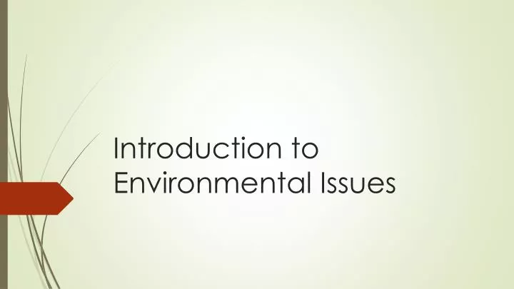 introduction to environmental issues