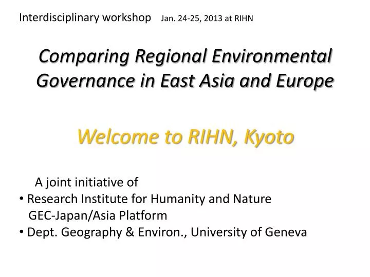 comparing regional environmental governance in east asia and europe