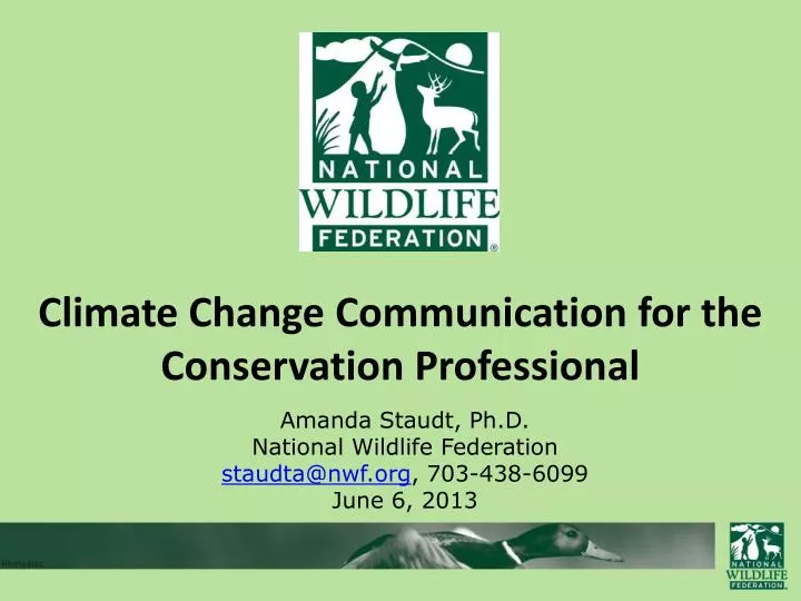 climate change communication for the conservation professional