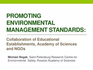 Promoting Environmental Management Standards :