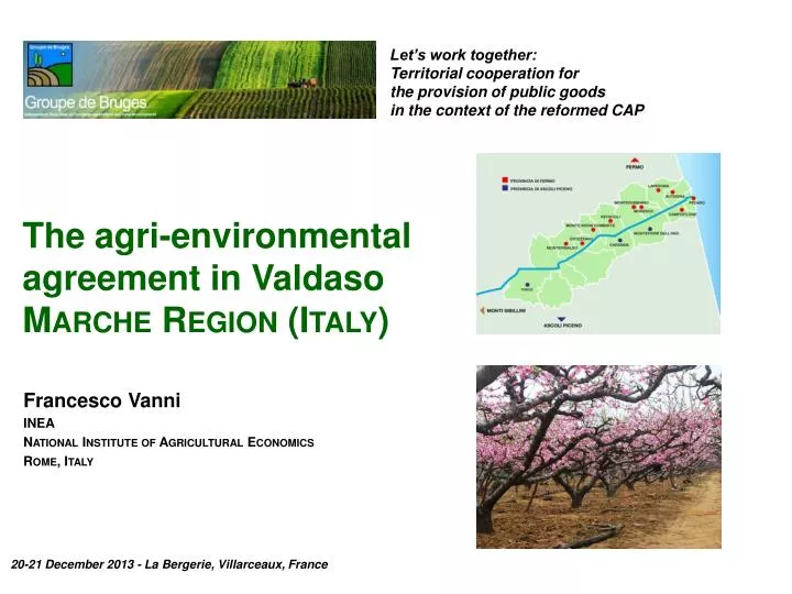 the agri environmental agreement in valdaso marche region italy