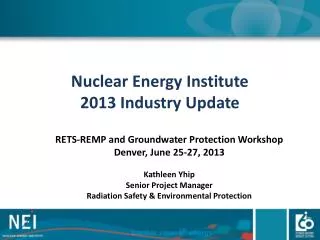 Nuclear Energy Institute 2013 Industry Update