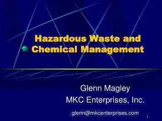 Hazardous Waste and Chemical Management