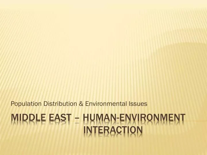 population distribution environmental issues