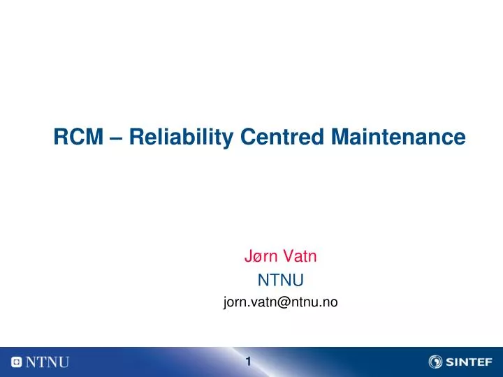 rcm reliability centred maintenance