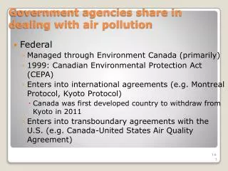 Government agencies share in dealing with air pollution