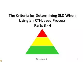 The Criteria for Determining SLD When Using an RTI-based Process Parts 3 - 4