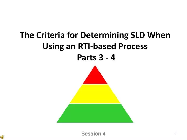 the criteria for determining sld when using an rti based process parts 3 4