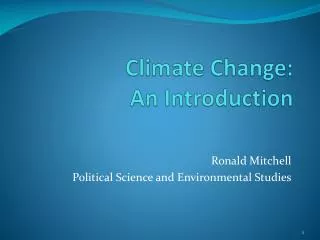 Climate Change : An Introduction