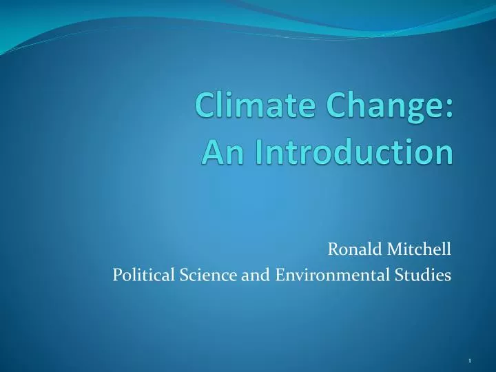 climate change an introduction