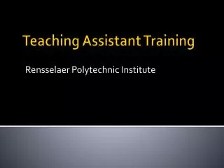 Teaching Assistant Training