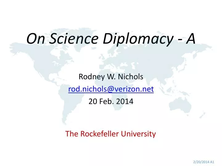 on science diplomacy a
