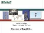 Baran Americas Telecommunication Division Statement of Capabilities - slide 1