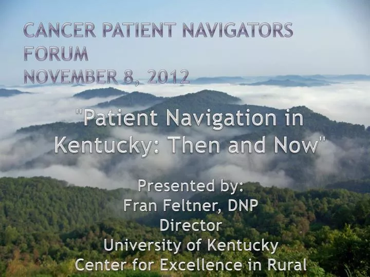 cancer patient navigators forum november 8 2012
