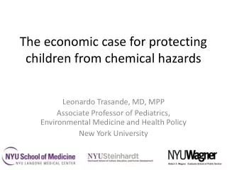 The economic case for protecting children from chemical hazards
