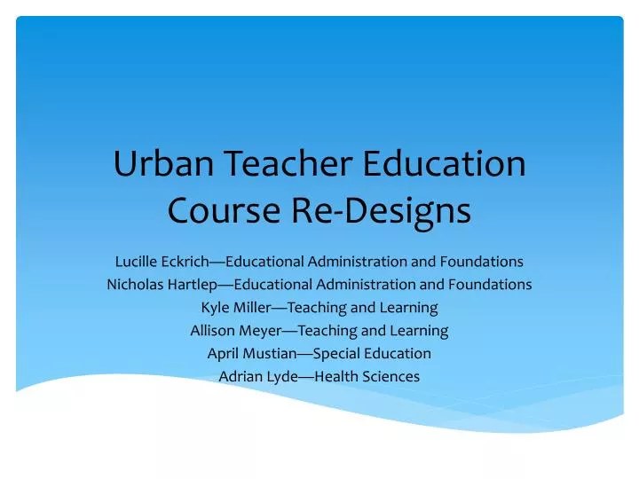 urban teacher education course re designs