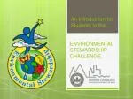 ENVIRONMENTAL STEWARDSHIP CHALLENGE - slide 1