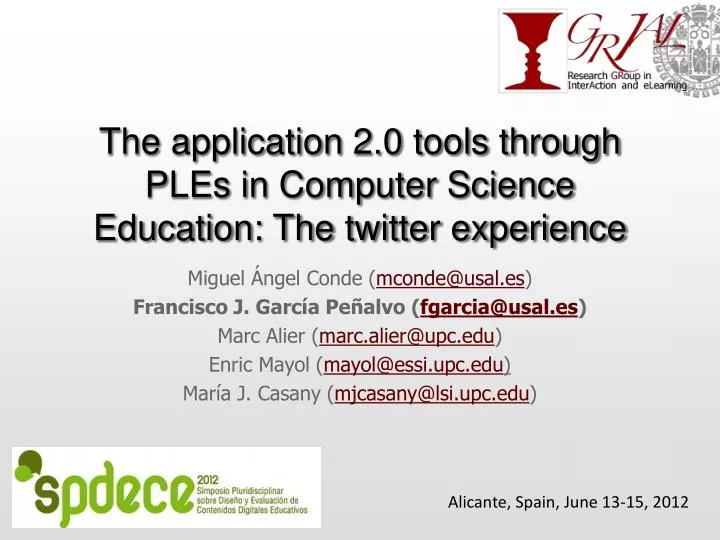 the application 2 0 tools through ples in computer science education the twitter experience