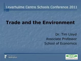 Leverhulme Centre Schools Conference 2011