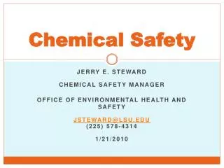 PPT - CHEMICAL HAZARD & SAFETY PowerPoint Presentation, Free Download ...