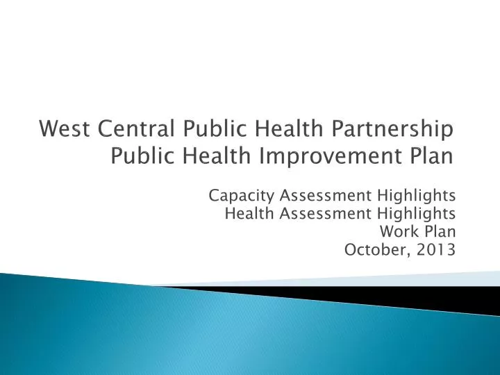 west central public health partnership public health improvement plan