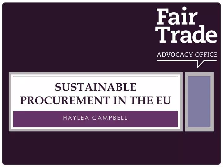 sustainable procurement in the eu