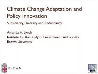Climate Change Adaptation and Policy Innovation