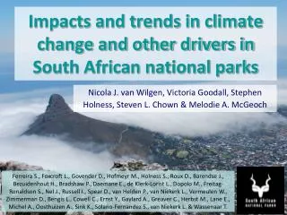 Impacts and trends in climate change and other drivers in South African national parks