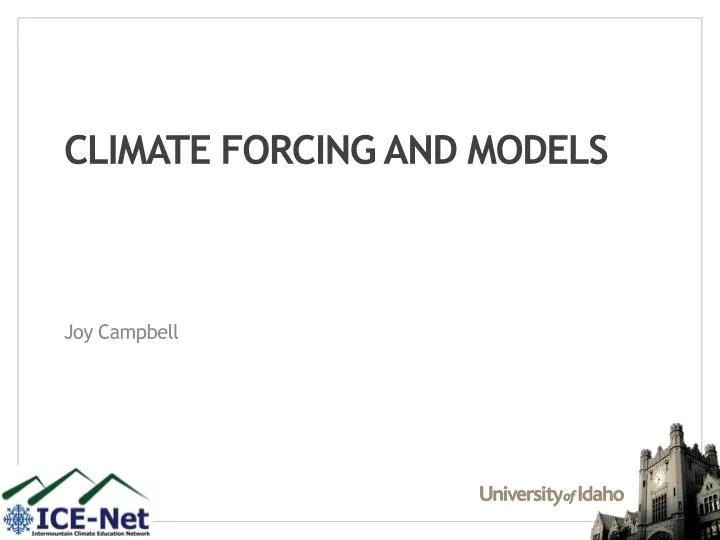 climate forcing and models