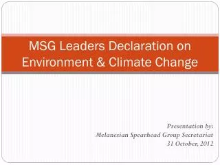 msg leaders declaration on environment climate change