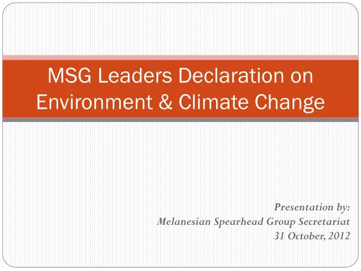 msg leaders declaration on environment climate change
