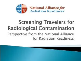 Screening Travelers for Radiological Contamination